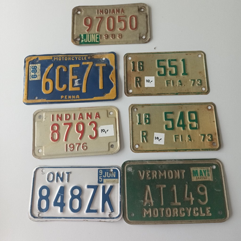 Plaques d'immatriculation de motos américaines, Collections, Marques automobiles, Motos & Formules 1, Enlèvement, Utilisé, Motos