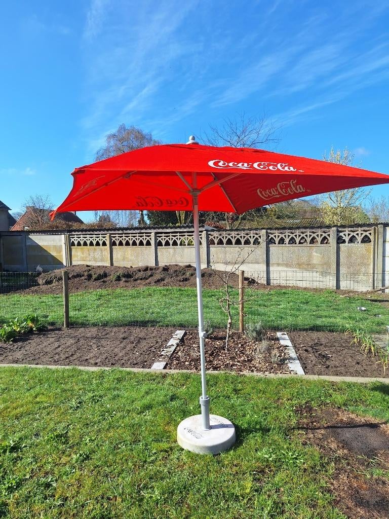 Parasol voet met parasol Coca-Cola, Ophalen, Gebruikt, Minder dan 1 meter, Stokparasol