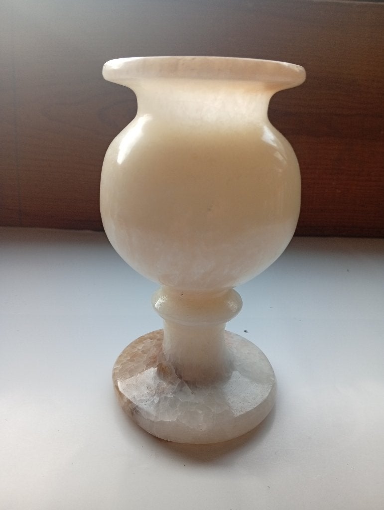 Vintage Onyx Marmeren Vaas 14cm | Soliflore Vaasje jaren 70, Ophalen of Verzenden
