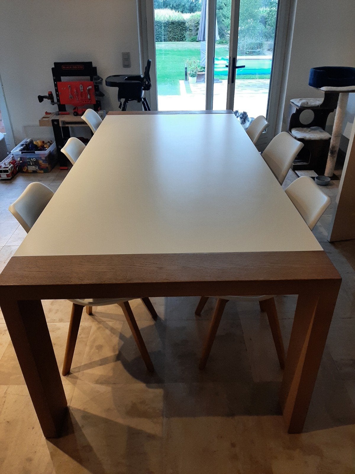 Eettafel (zonder stoelen), Ophalen, Gebruikt, 200 cm of meer, 50 tot 100 cm