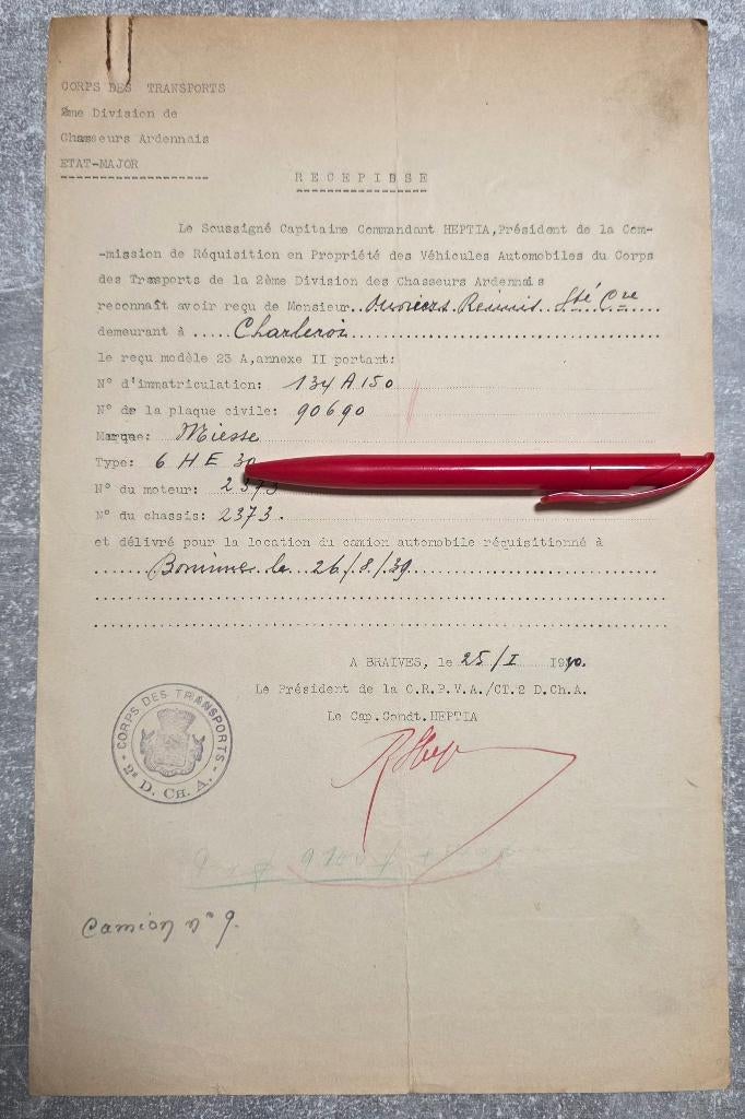 WW2+Chasseurs Ardennais+Militaria+Braives+Brasserie, Enlèvement ou Envoi, Armée de terre, Autres types