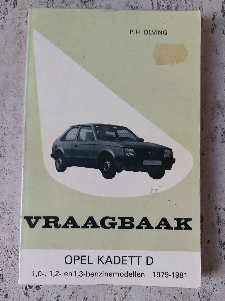 Vraagbaak opel kadett 1979-1981, Enlèvement