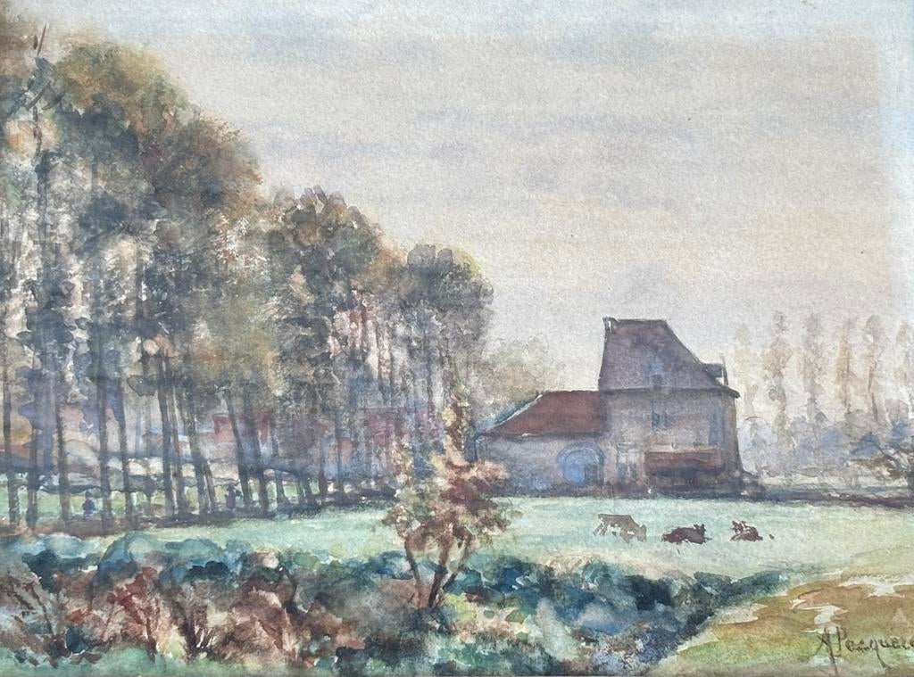 Aquarel van Alphonse Ernest Pecquereau (1831-1917)., Antiek en Kunst, Ophalen of Verzenden