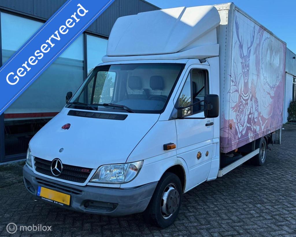 Mercedes Sprinter 412 D MEUBELBAK MET LAADKLEP DUBBELLUCHT, Auto's, Gebruikt, Wit, Mercedes-Benz, Grijs