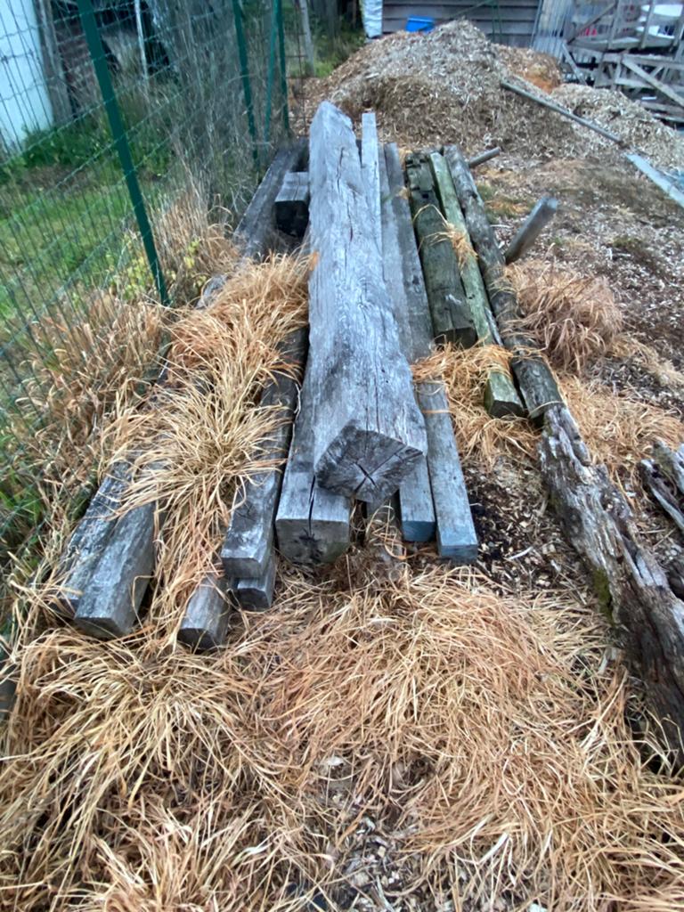 Eiken balken, Doe-het-zelf en Bouw, Hout en Planken, Ophalen, Zo goed als nieuw, Eiken