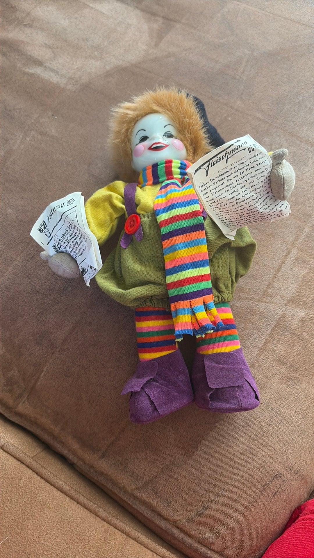 Vintage porseleinen clown pop, Ophalen