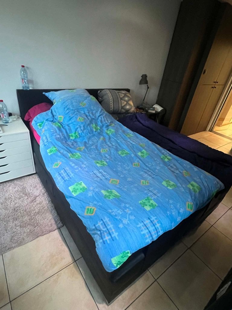 Elektrische boxspring te koop, Huis en Inrichting, Slaapkamer | Boxsprings, Ophalen, Gebruikt, Zwart, Tweepersoons