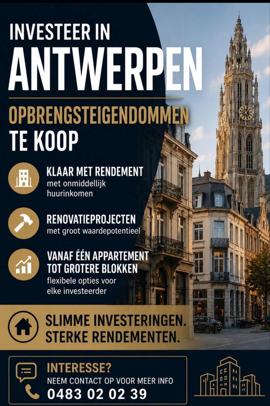 Opbrengsteigendommem te koop in Antwerpen off market