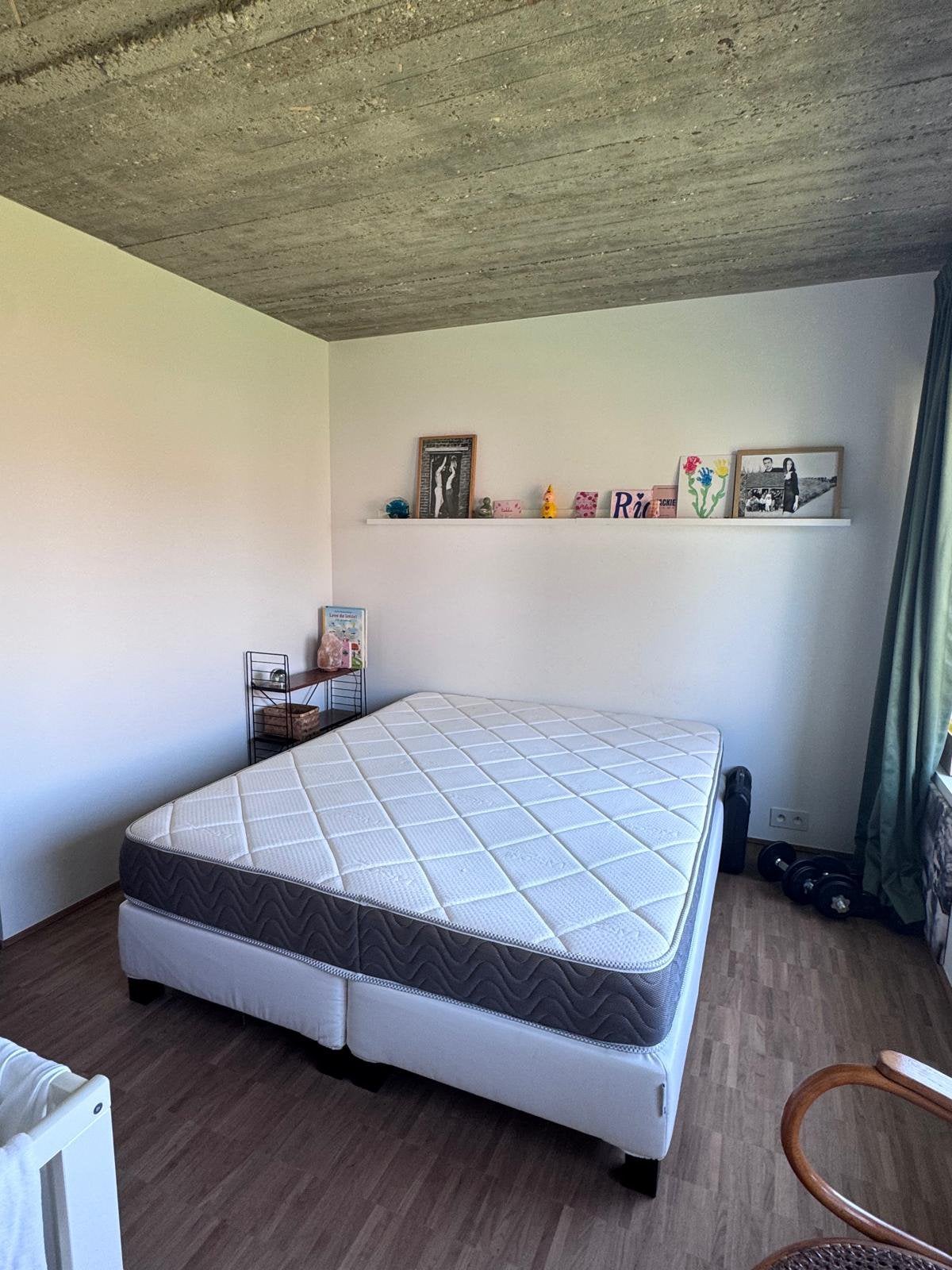 Boxspring + matras (160cm), Comme neuf, Enlèvement, 200 cm, Deux personnes