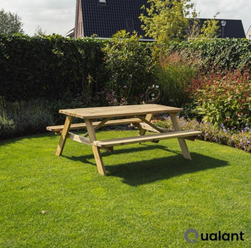 Sterke Geïmpregneerde picknicktafels, Tuin en Terras, Picknicktafels, Nieuw, Rechthoekig, Hout, Inklapbaar, Ophalen of Verzenden