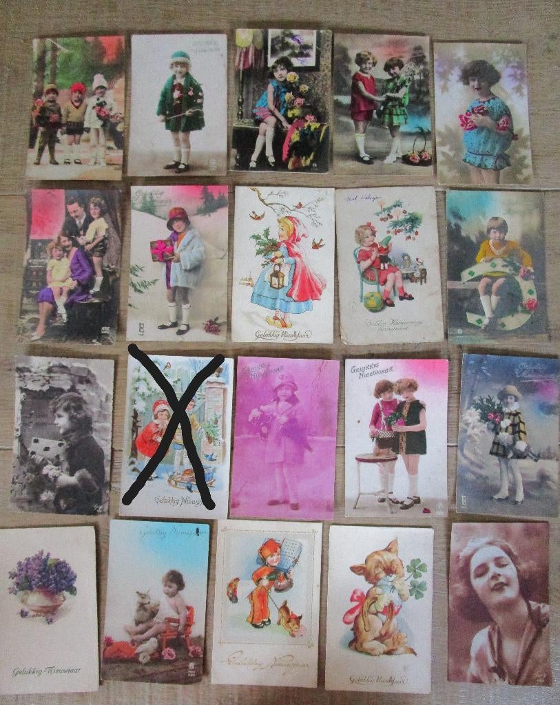 179 oude postkaarten voor nieuwjaar wensen, Verzamelen, Ophalen of Verzenden, 1920 tot 1940, Gelopen, Feest(dag)