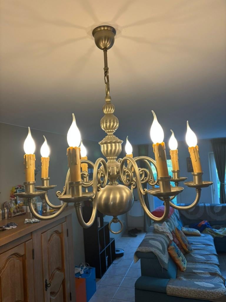 Flemish Style Chanderlier (8 lamps), Ophalen, Zo goed als nieuw, Metaal, Flemish style