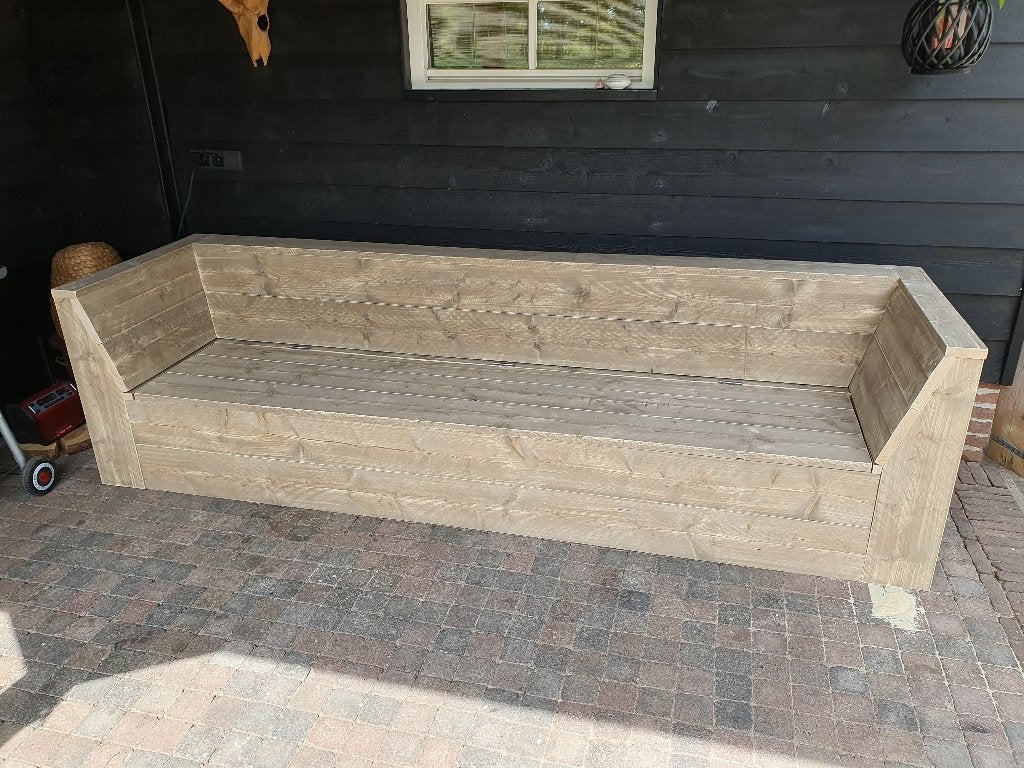Loungebank, tuinbank van douglas of steigerhout in elke maat, Tuin en Terras, Ophalen, Nieuw, Hout