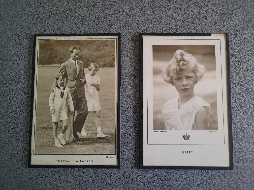 Foto´s koning Leopold III / koning Albert I, Collections, Maisons royales & Noblesse, Enlèvement, Utilisé, Carte, Photo ou Gravure