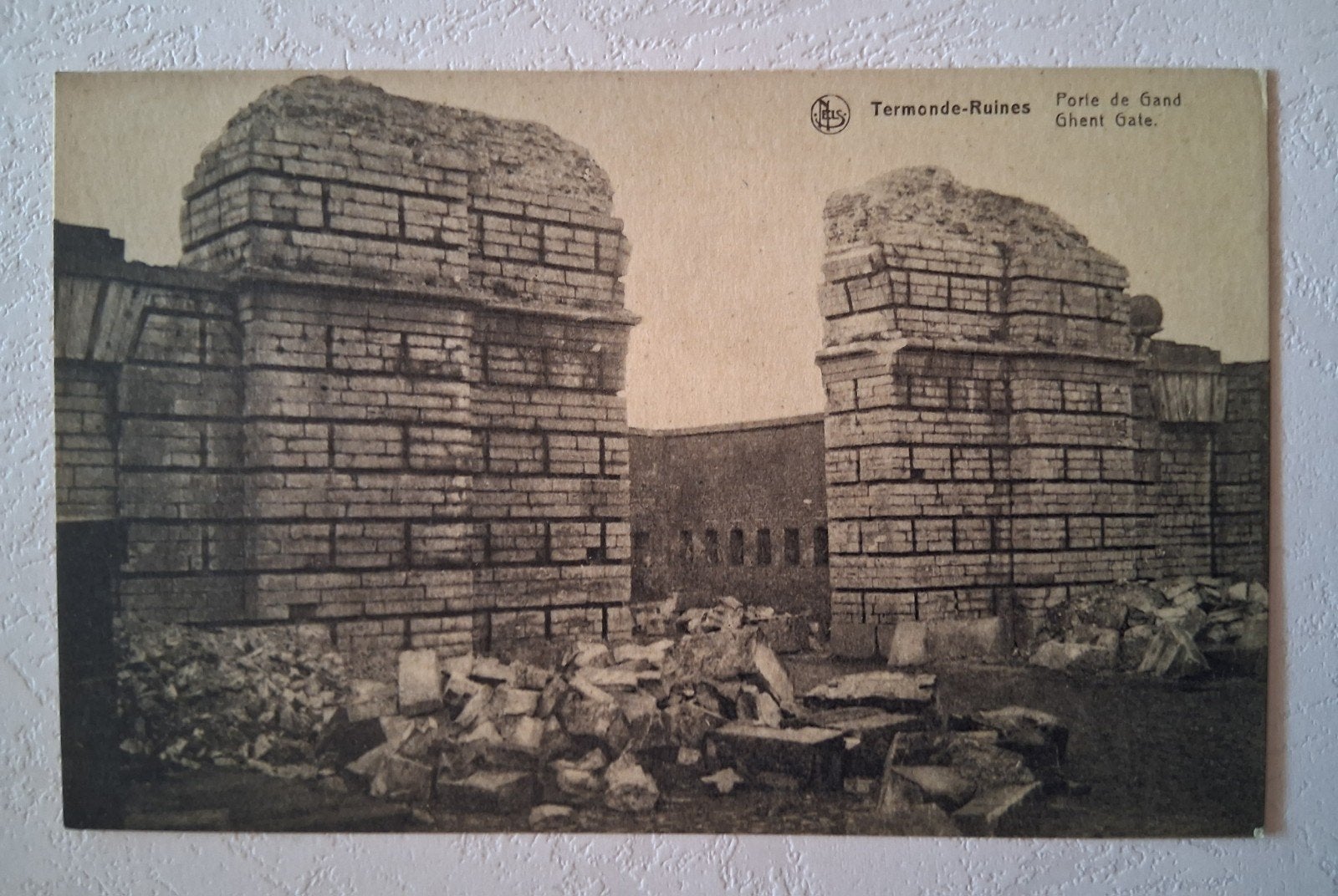 vintage Postkaart ruïnes Gentsepoort Dendermonde, Verzamelen, Ophalen of Verzenden