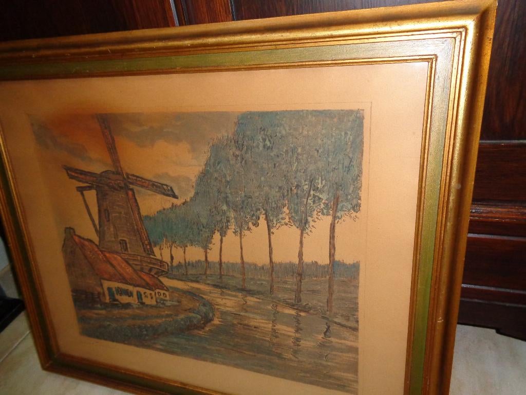 *M. Flament (Brussel 1884) -Mooie schilderij -Zie PIRON, BAS, Antiek en Kunst, Kunst | Schilderijen | Klassiek, Ophalen of Verzenden