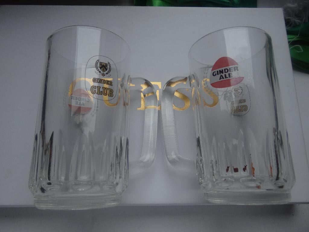 Bierglazen GINDER ALE met oor, Verzamelen, Biermerken, Ophalen