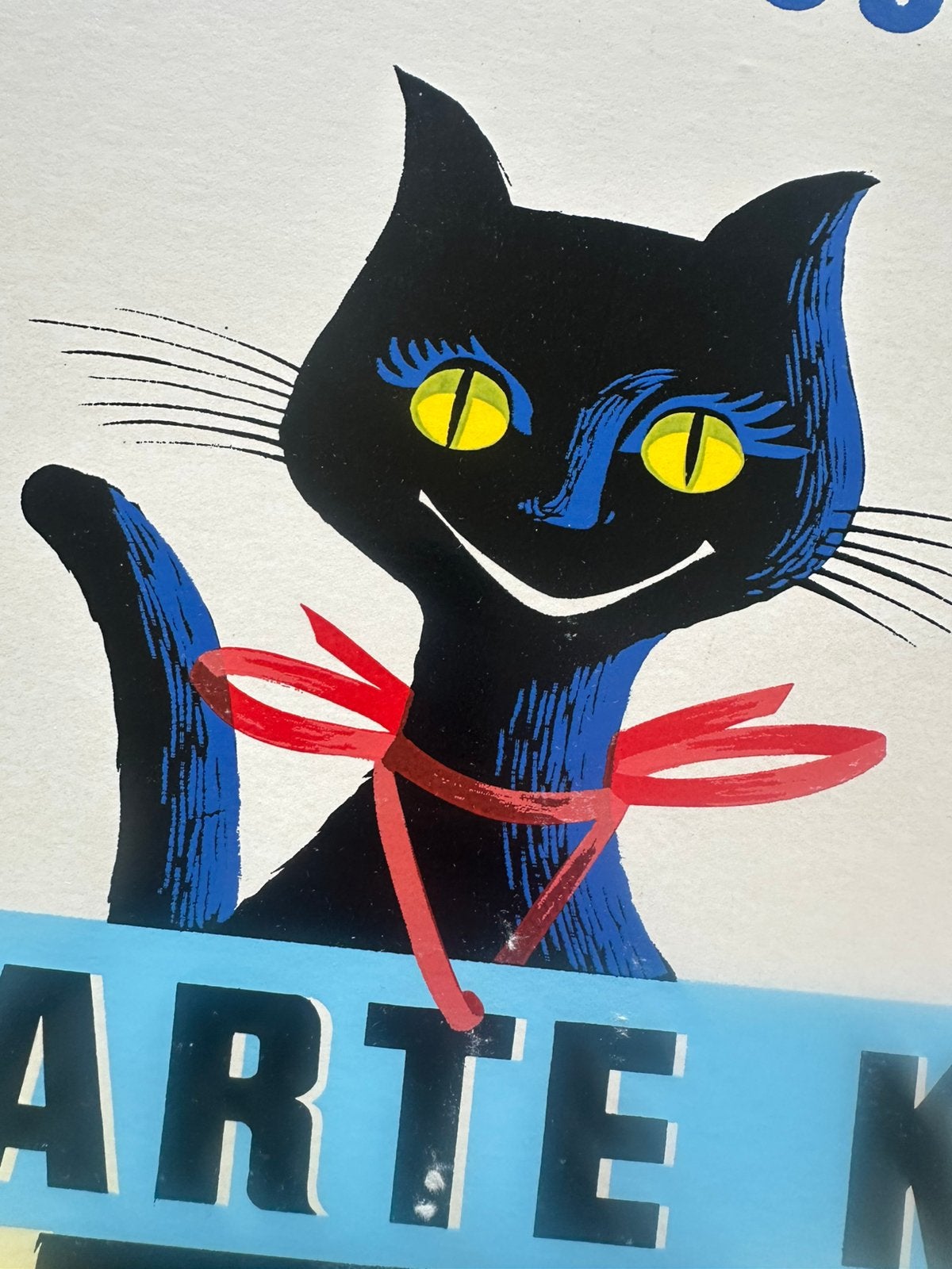 Vintage affiche 1960, incl stempel, Verzamelen, Ophalen of Verzenden, Zo goed als nieuw, Reclamebord
