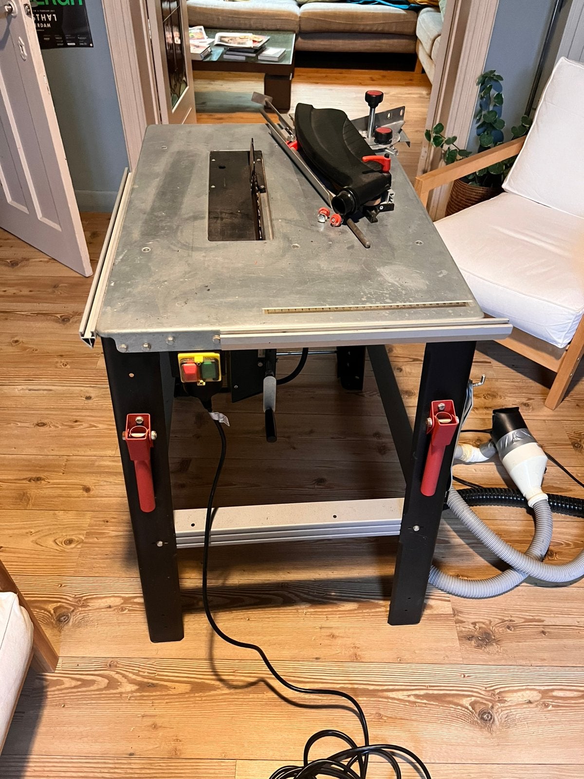 Tafelzaagmachine DeWalt met verrijdbaar onderstel, Bricolage & Construction, Enlèvement, Utilisé, Scie circulaire