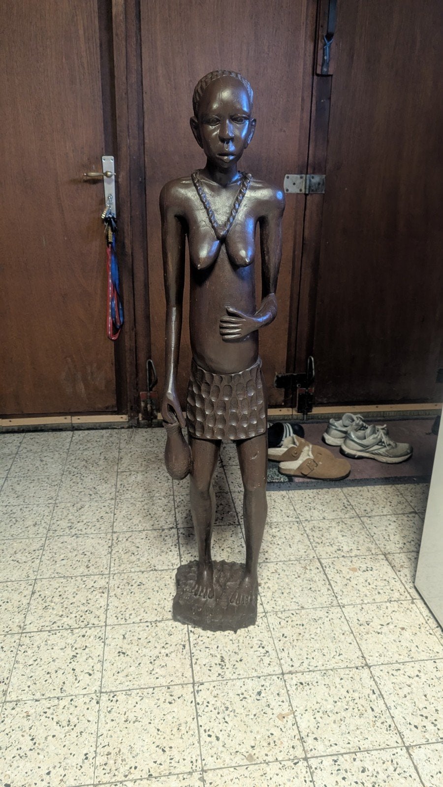 Groot Afrikaans houten beeld sculptuur, Antiek en Kunst, Kunst | Beelden en Houtsnijwerken, Ophalen, Beeld
