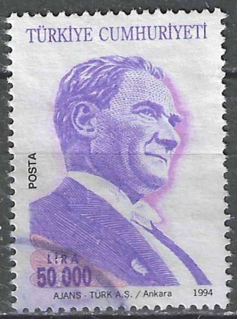Turquie 1994 - Yvert 2779 - Ataturk - 50 000 l. (ST), Envoi, Affranchi