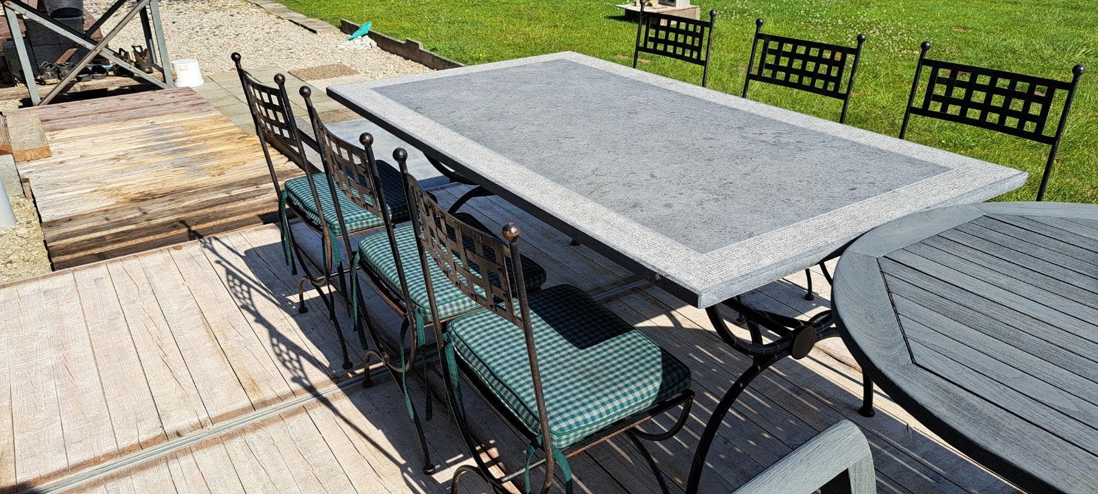 Arduin tafel met zes stoelen, Tuin en Terras, Ophalen
