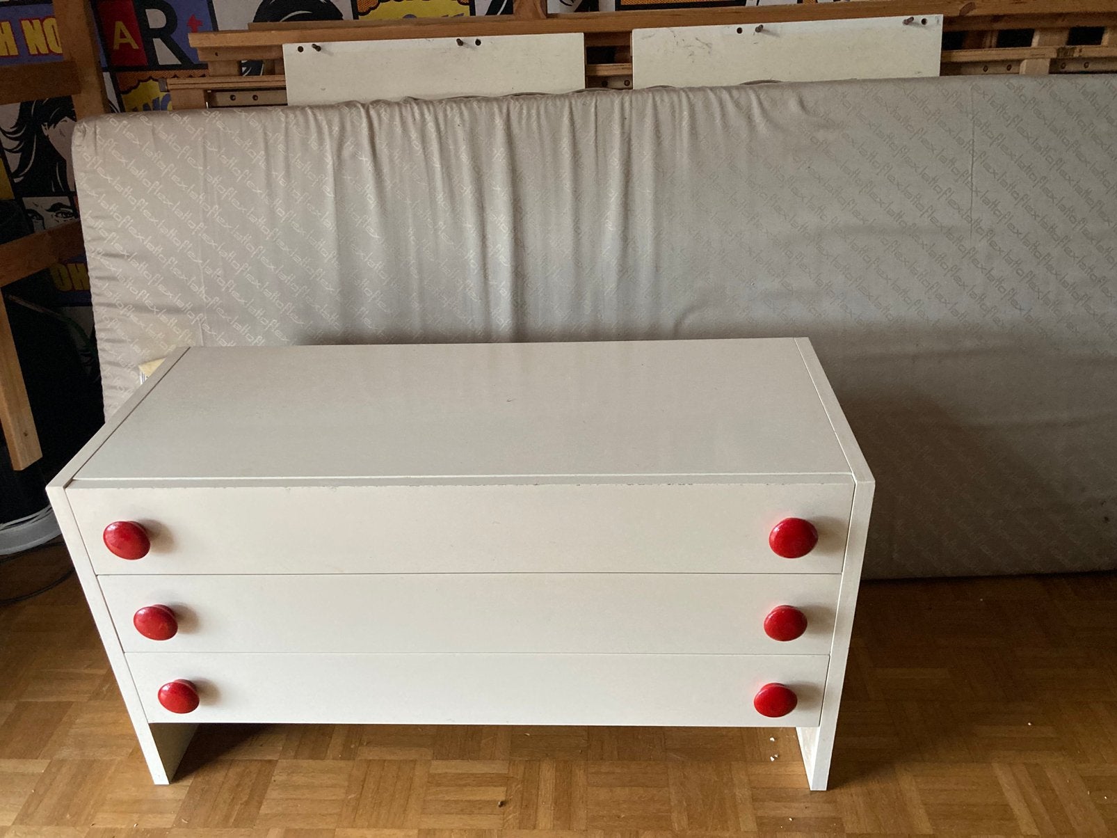 Kast met schuiven + bed, Huis en Inrichting, Ophalen, Gebruikt