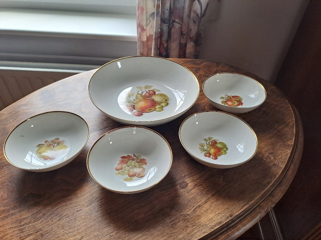 Vintage Arzberg Porseleinen Fruitschaal Set, Enlèvement