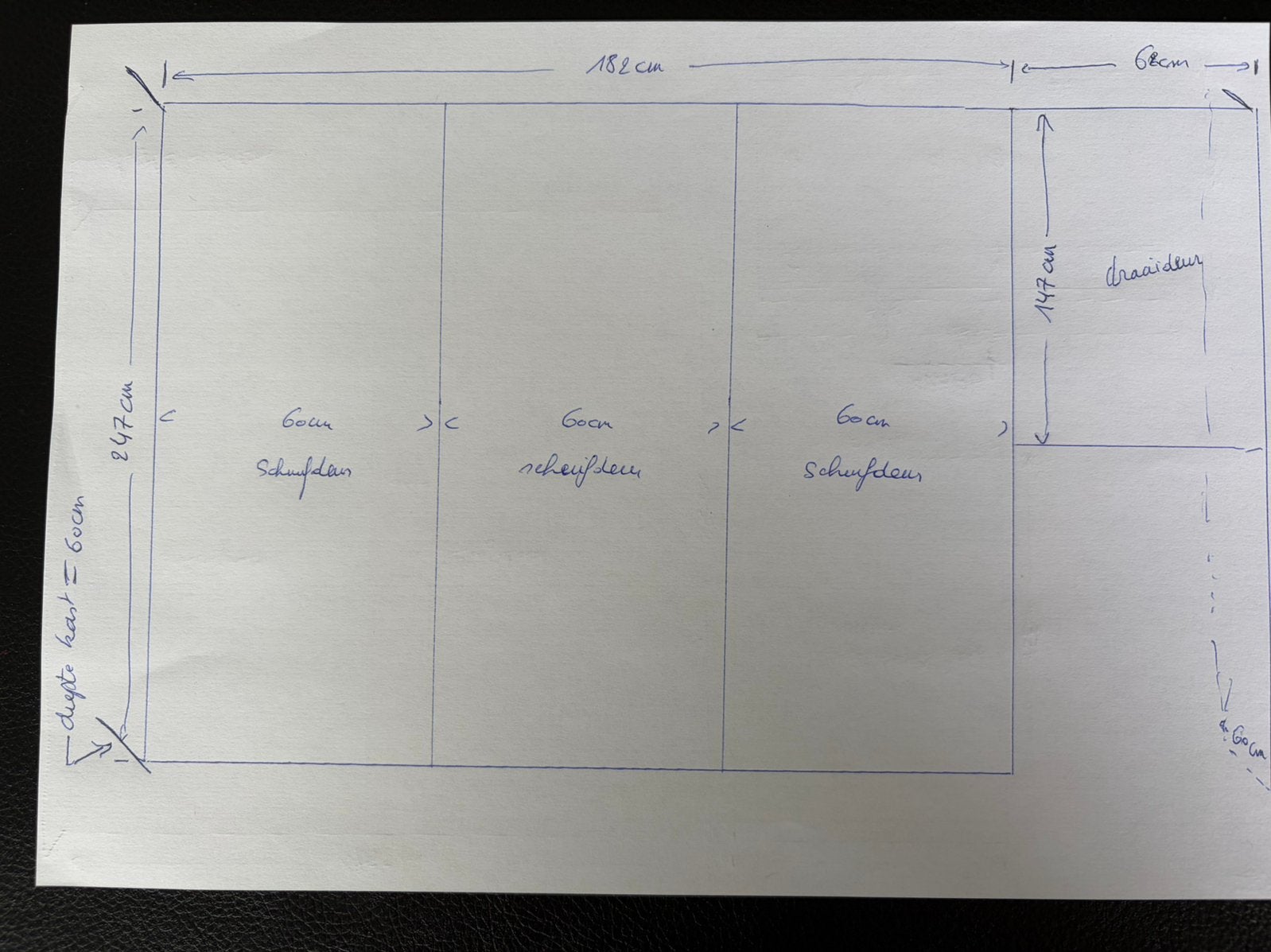 Kastdeuren en wanden, Huis en Inrichting, Kasten | Roldeurkasten en Archiefkasten, Ophalen, Gebruikt, 200 cm of meer, 150 tot 200 cm