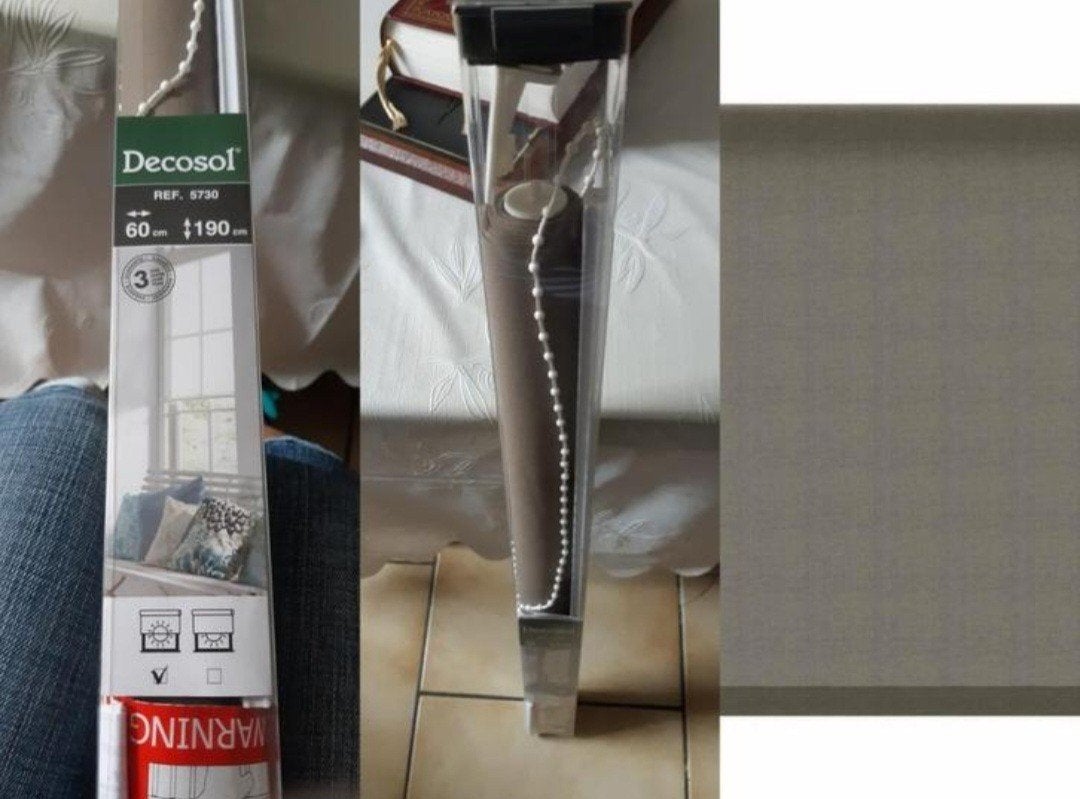 Store enrouleur translucide 60x190 cm taupe Marque Decosol, Neuf, Brun, 50 à 100 cm, Moderne
