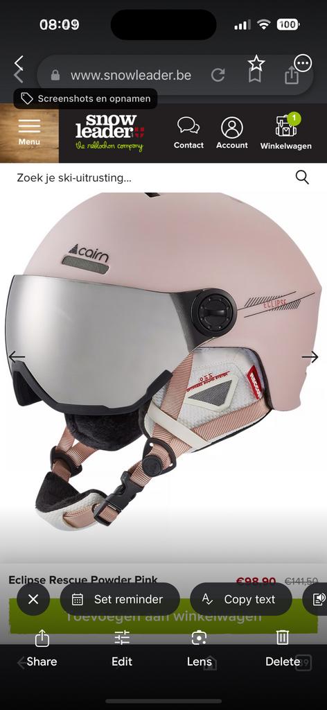 Ski helm kind 14-15 jaar, Enlèvement ou Envoi, Comme neuf, Ski