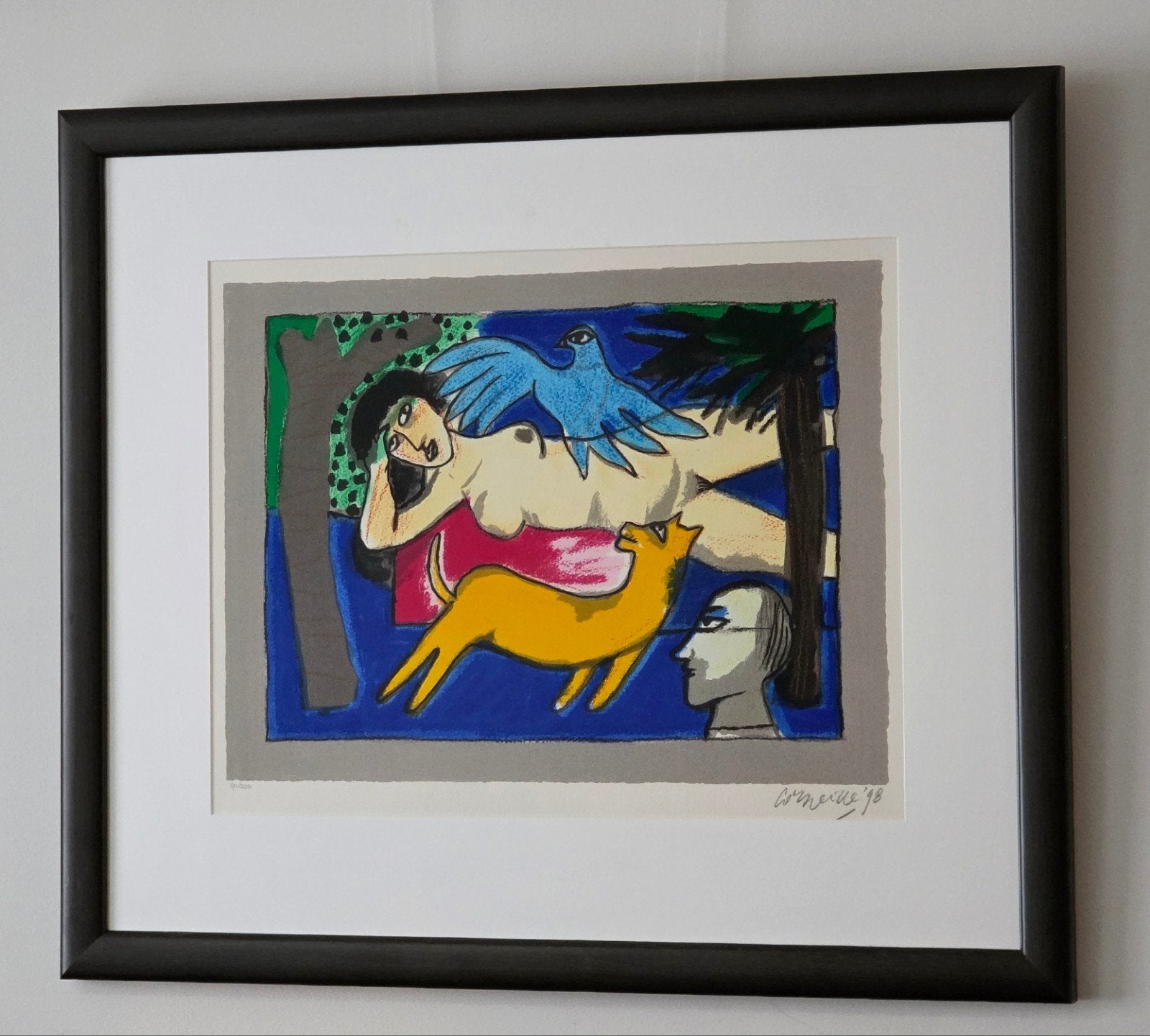 Corneille - Scene Champetre 171/200 - 1998 - Handgesigneerd, Numéroté, Enlèvement ou Envoi, Sérigraphie