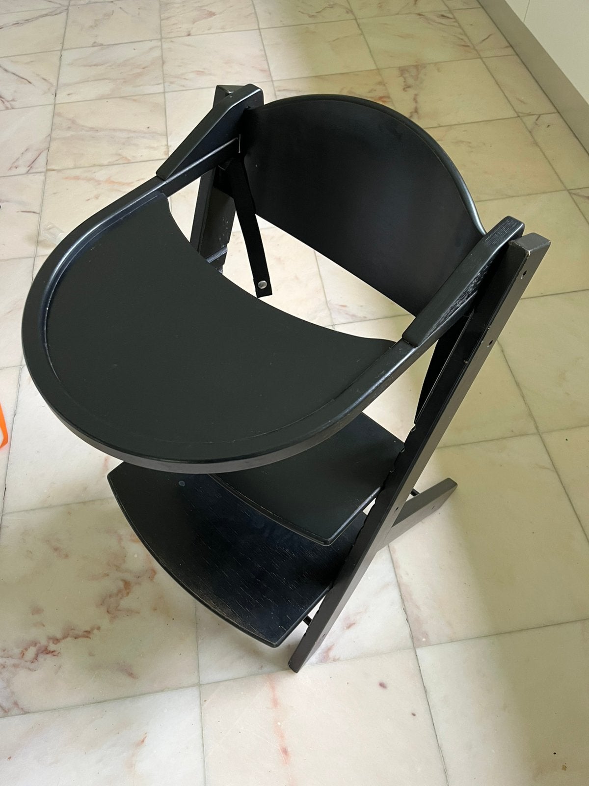 Playtray treppy eetstoel baby, Ophalen, Zo goed als nieuw, Zwart, Hout