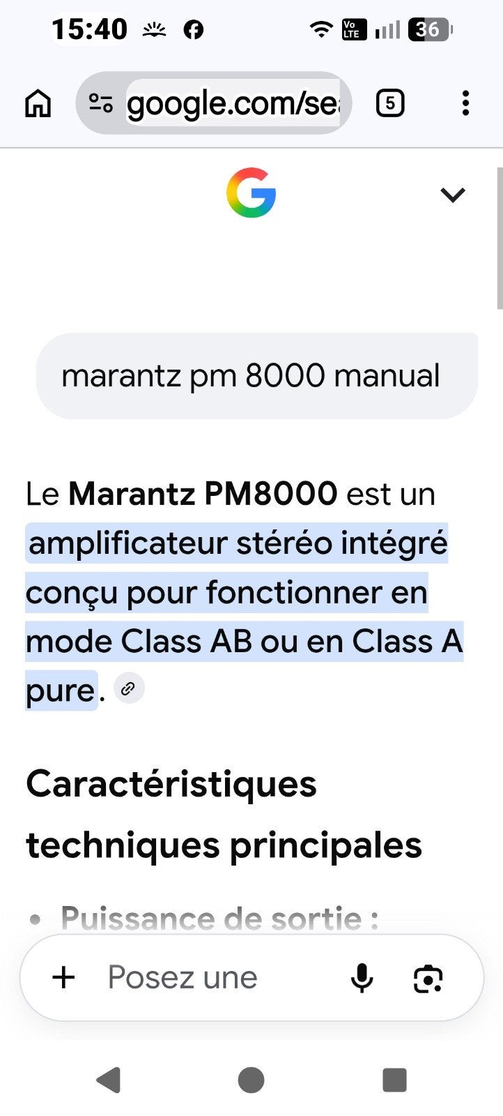 amplificateur Marantz hifi  PM8000, TV, Hi-fi & Vidéo, Marantz, 60 à 120 watts, Comme neuf, Enlèvement