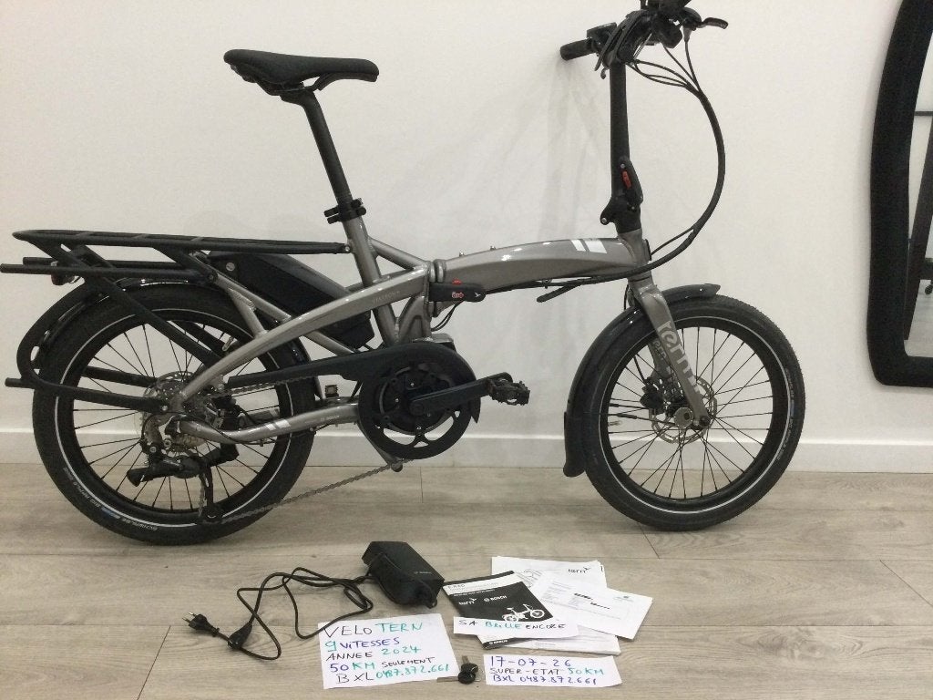 Tern Fiets --- 2024 ----- 108 km --- 9 vitesses, Vélos & Vélomoteurs, Neuf, Autres marques, 50 km par batterie ou plus, 59 cm ou plus