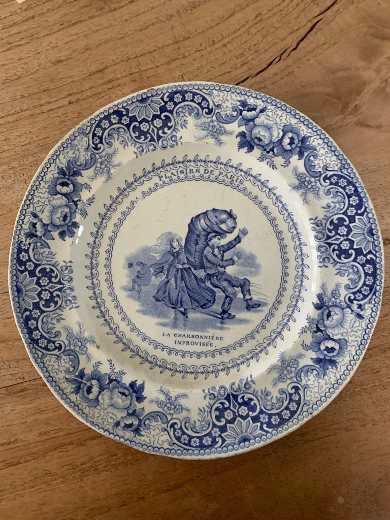 Frans aardewerk "asiette parlante", Ophalen of Verzenden