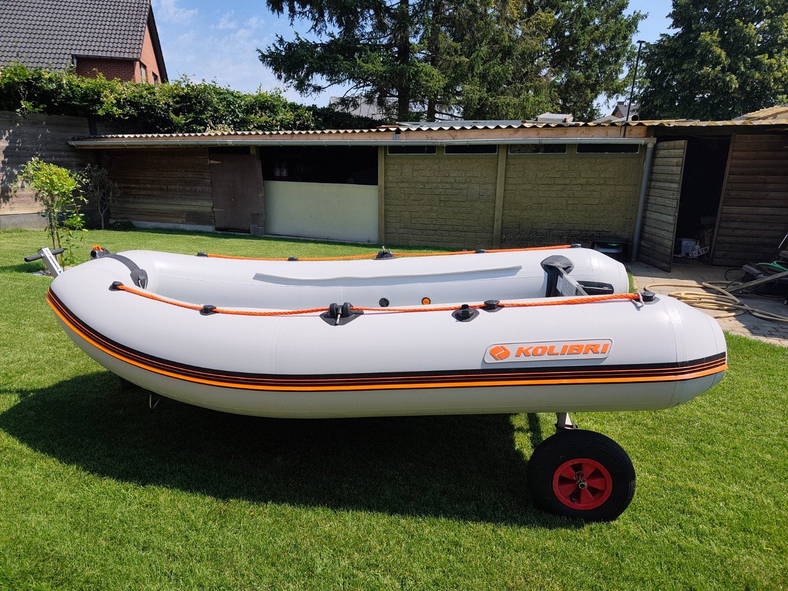 Nieuwe kolibri 300 DSL met Suzuki buitenboordmotor 6 pk, Watersport en Boten, Rubberboten, Zo goed als nieuw, Kolibri, Aluminium