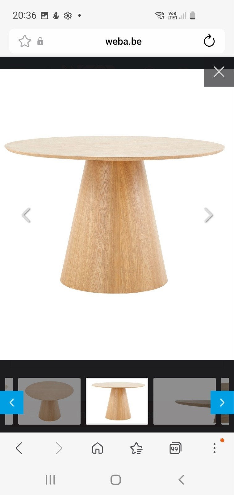 La nouvelle table est toujours dans la boîte !, Neuf, 100 à 150 cm, Rond, 100 à 150 cm