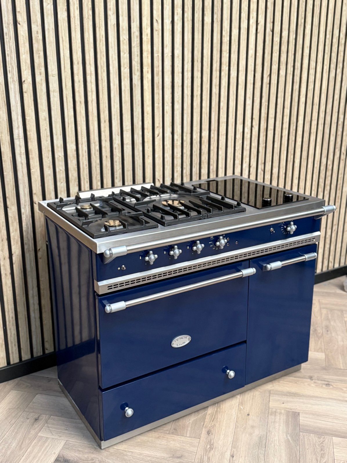 Lacanche Koningsblauw 110cm + Hete Lucht + Inductie, Ophalen of Verzenden, Grill, Elektrisch
