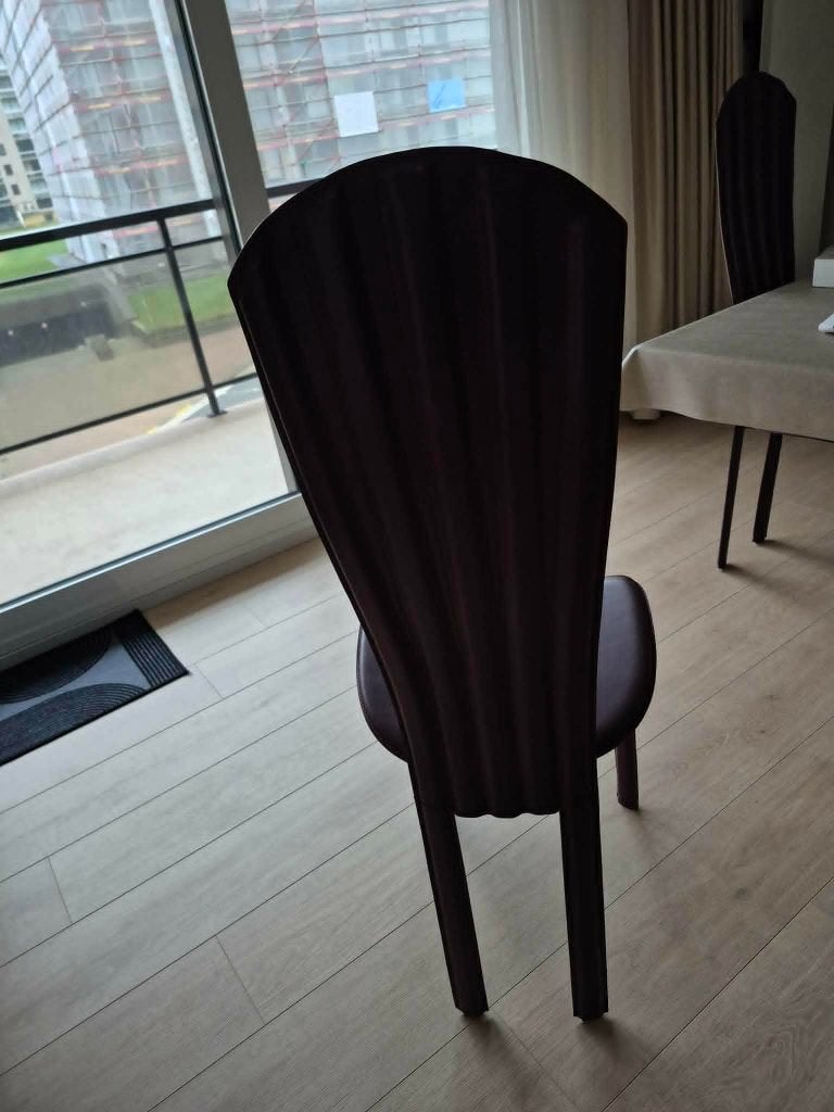 4 lederen stoelen in bordeaux, Autres couleurs, Design, Enlèvement, Utilisé