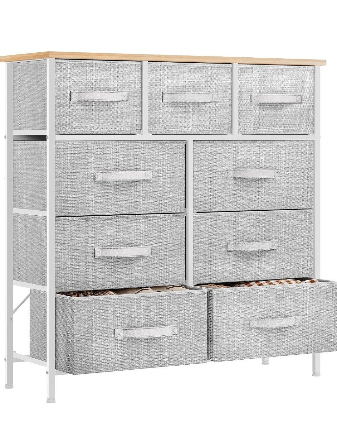 Chest of Drawers with 9 Fabric Drawers, Storage Cabinet., Ophalen, Gebruikt, 100 tot 150 cm, 5 laden of meer