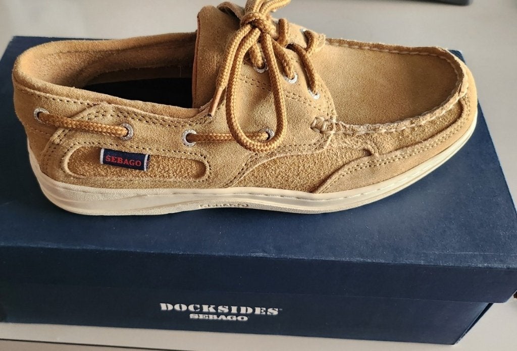 Sebago docksides beige - 40 - Nubuck (daim), Sebago, Overige kleuren, Nieuw, Wandelschoenen