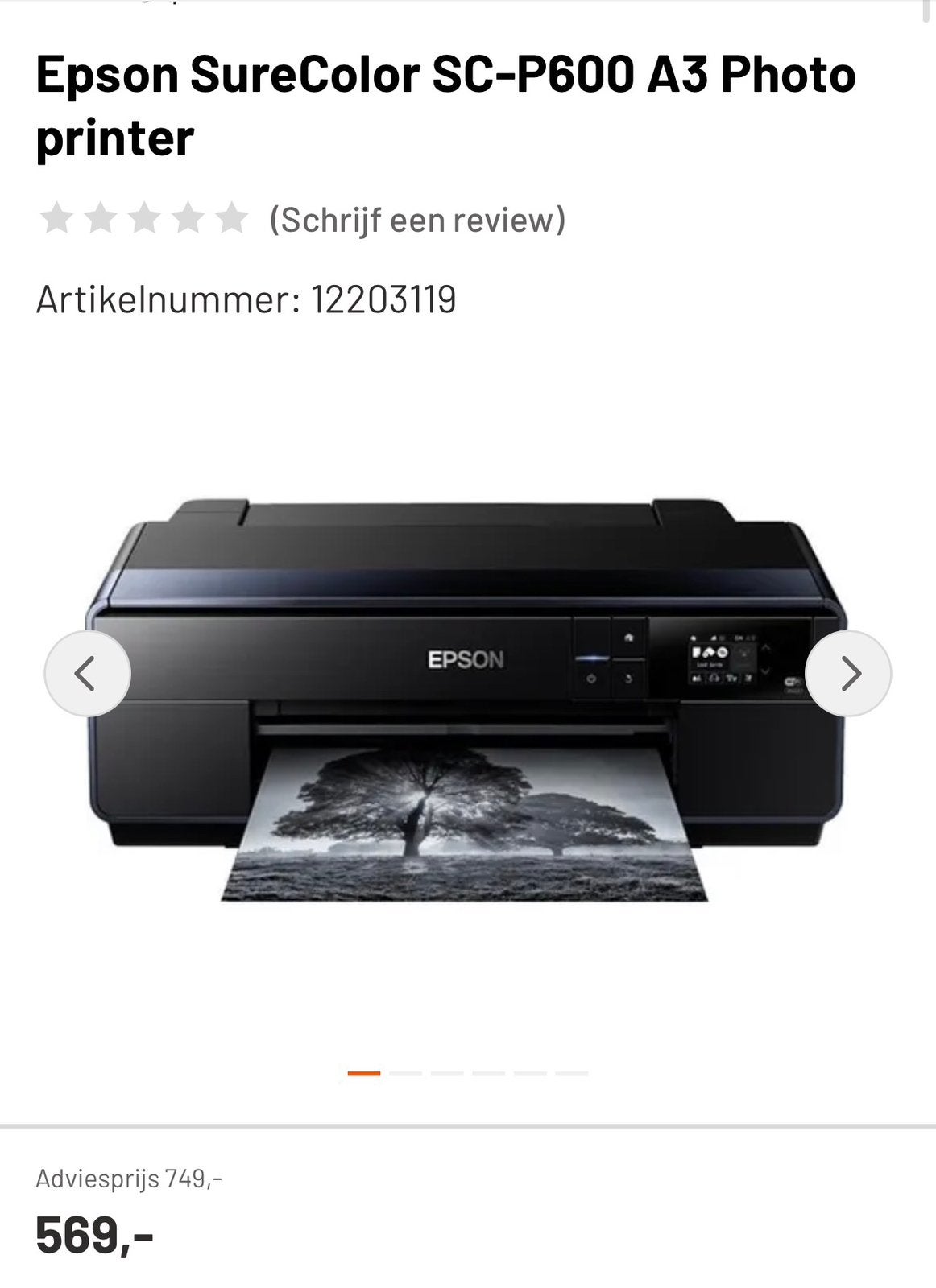 Epson A3+ fotoprinter, Computers en Software, Printers, Ophalen, Gebruikt, Kleur printen, Fotoprinter