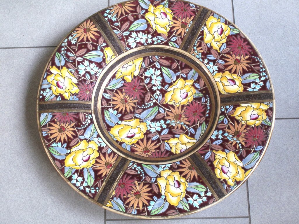 Grand plat 51 cm Boch Keramis Raymond Chevalier Décor 2938, Antiquités & Art, Enlèvement ou Envoi
