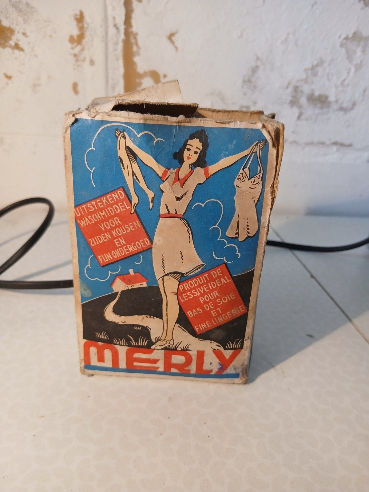 Oud leeg doosje Merly wasmiddel, Ophalen of Verzenden