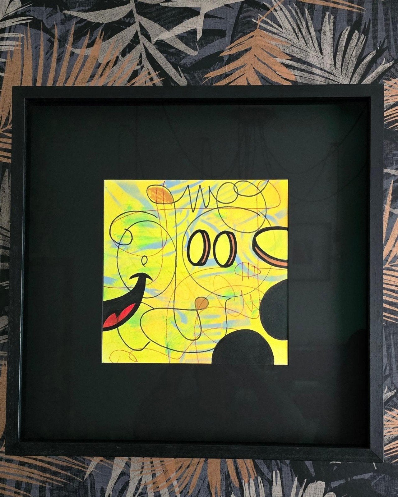 DILLON BOY  – "Micasso" (1/1 Uniek Origineel), Antiek en Kunst, Kunst | Schilderijen | Modern, Glas, Ingelijst, Passe-partout