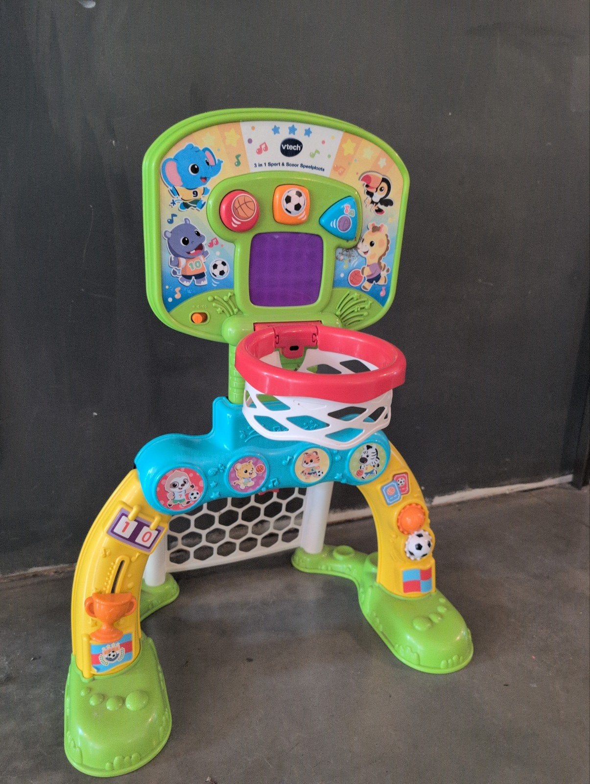 VTech 3in1 omnisport basket- en voetbalgoal, Ophalen