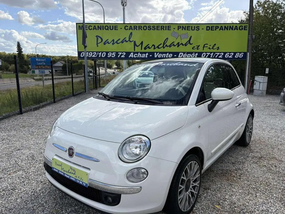 Fiat 500 (bj 2015), Auto's, Fiat, Gebruikt, Leder en Stof, Wit, Stadsauto