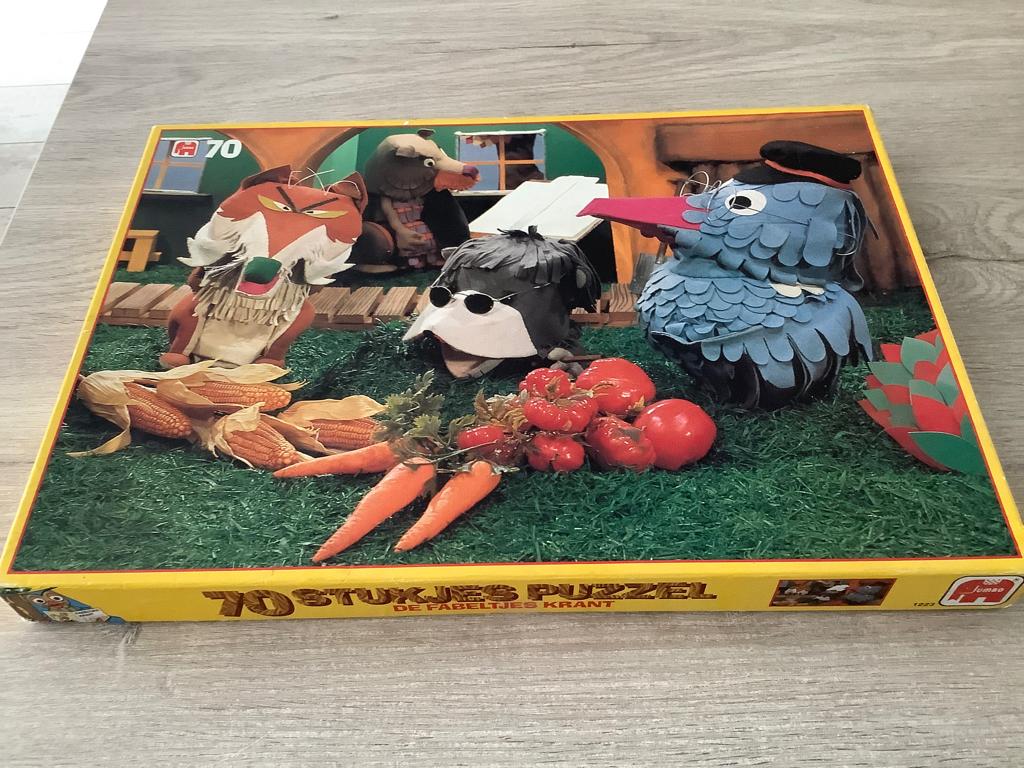 De Fabeltjeskrant vintage puzzle (70 stuks), Ophalen of Verzenden, Zo goed als nieuw, Tv, Overige typen