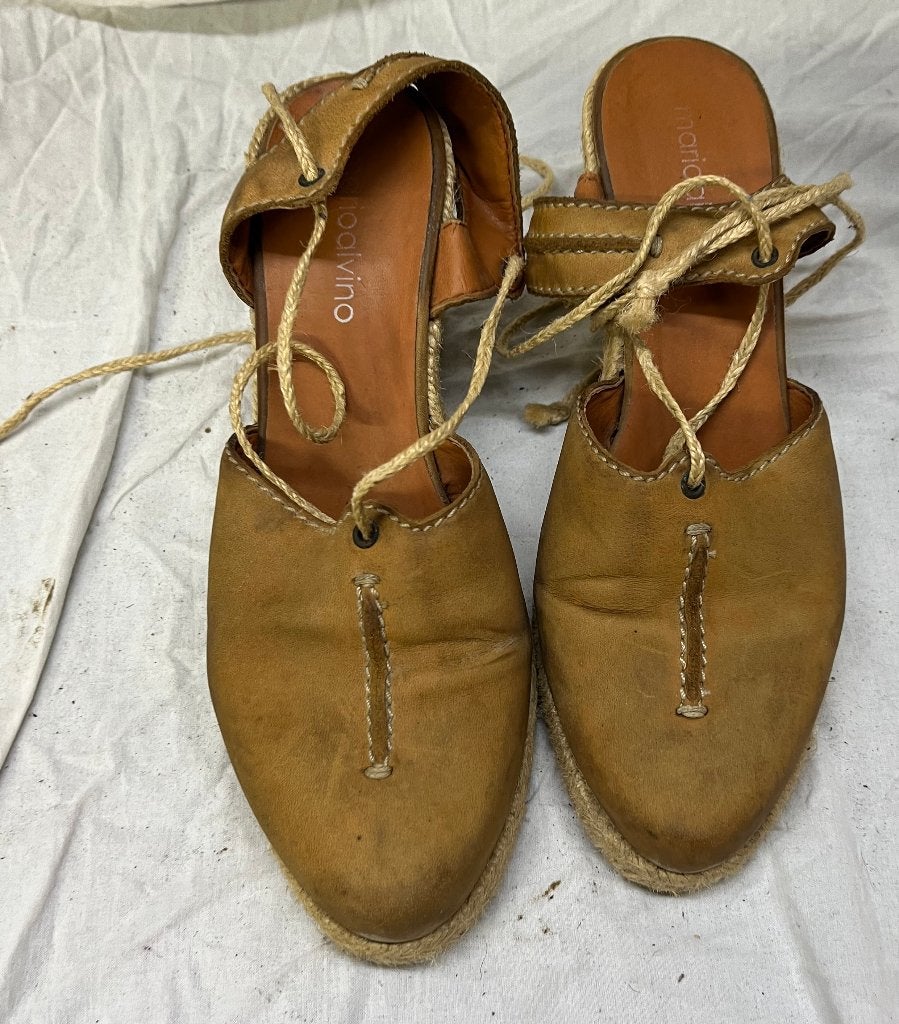Espadrilles en cuir marron, Mario Alvino, taille 38, Espadrilles, MARIOALVINO, Brun, Enlèvement
